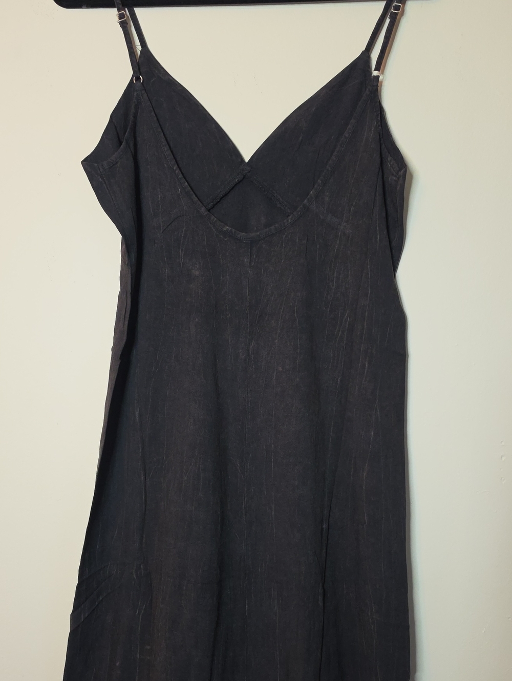 Zenana Ash Black Spaghetti-Strap V-Neck Dress - Classic Women's Dress - Picture 4 of 7